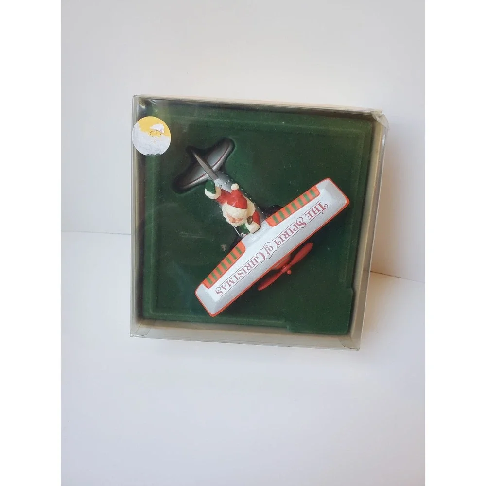 Vintage 1982 Hallmark Keepsake Ornament Spirit of Christmas Santa Claus Airplane
